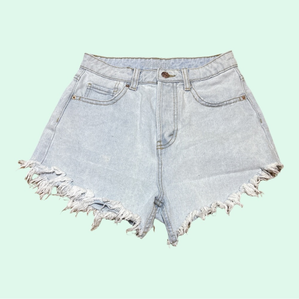 Wild Fable Light Wash Frayed Jean Shorts